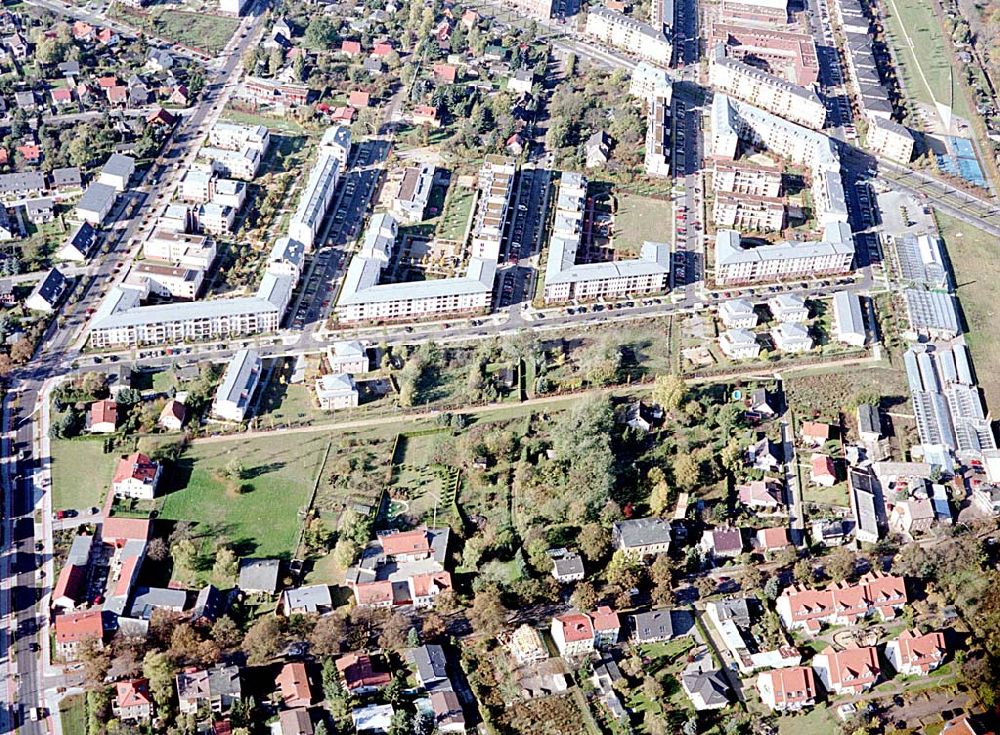 Aerial photograph Berlin-Pankow - Wohngebiet zwischen Gartenstraße und Kalvinistenweg in Buchholz (Bezirk Berlin-Pankow).