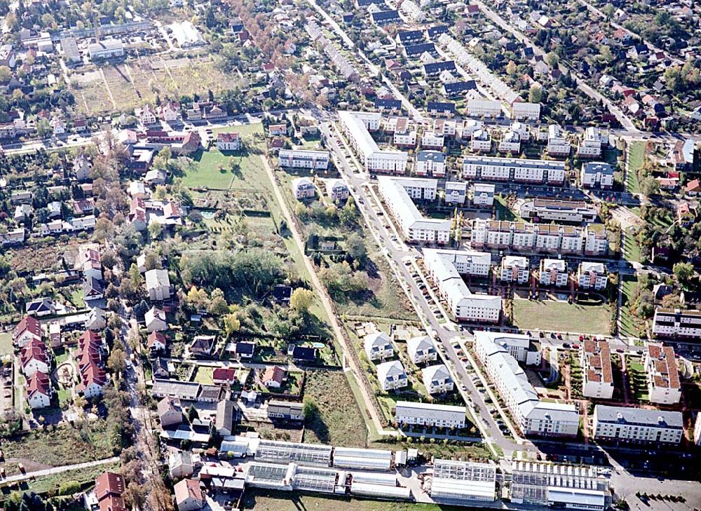 Aerial image Berlin-Pankow - Wohngebiet zwischen Gartenstraße und Kalvinistenweg in Buchholz (Bezirk Berlin-Pankow).