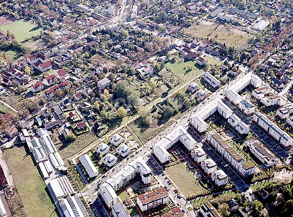 Aerial photograph Berlin-Pankow - Wohngebiet zwischen Gartenstraße und Kalvinistenweg in Buchholz (Bezirk Berlin-Pankow).