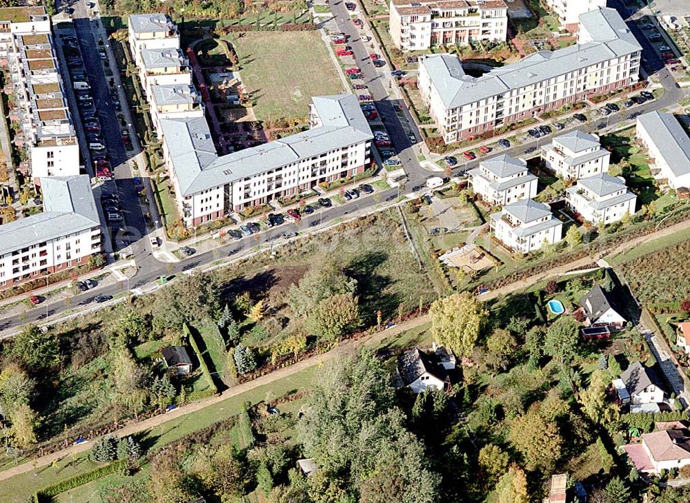 Aerial photograph Berlin-Pankow - Wohngebiet zwischen Gartenstraße und Kalvinistenweg in Buchholz (Bezirk Berlin-Pankow).