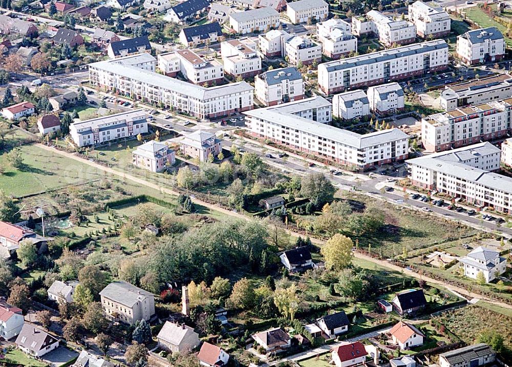 Aerial image Berlin-Pankow - Wohngebiet zwischen Gartenstraße und Kalvinistenweg in Buchholz (Bezirk Berlin-Pankow).