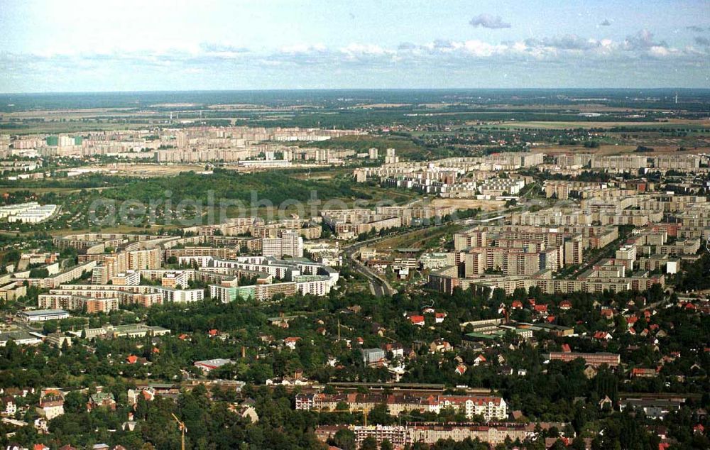 Aerial photograph Berlin-Hellersdorf - Wohngebiete Hellersdorf