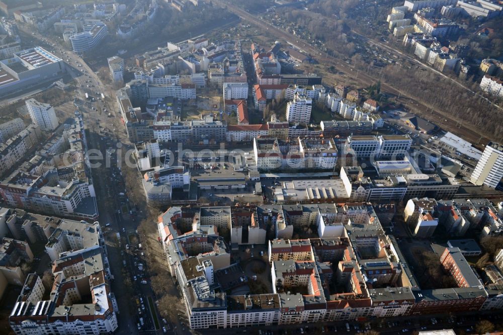 Berlin from above - Residential street Luetzen, Georg-Wilhelm-Strasse, Catherine street along the Kurfuerstendamm in the Charlottenburg district of Berlin