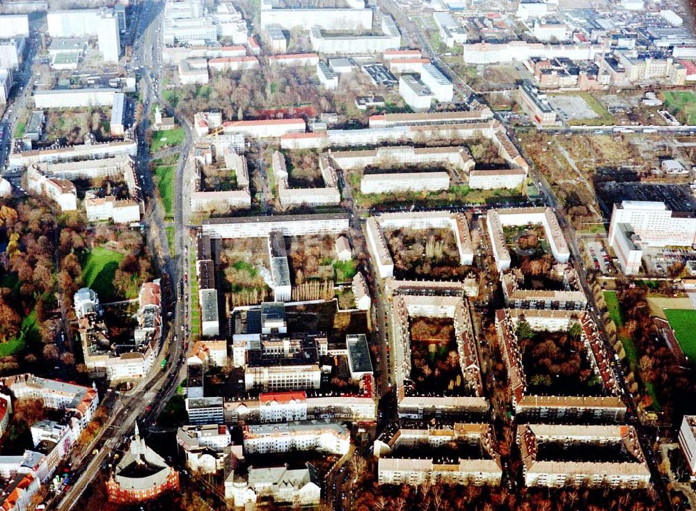 Aerial image Berlin - Lichtenberg - Wohngebiete an der Mööendorfstraße / Ruschestraße in Berlin - Lichtenberg.