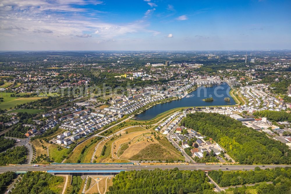 Aerial photograph Dortmund - Development area on lake Phoenix See in Dortmund in the state North Rhine-Westphalia