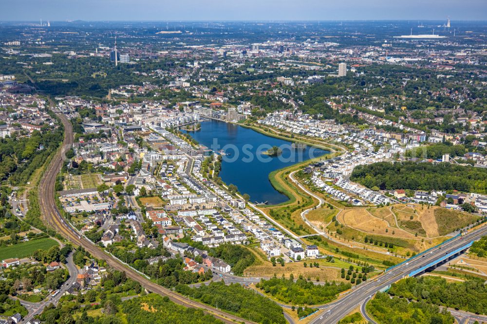 Aerial photograph Dortmund - Development area on lake Phoenix See in Dortmund in the state North Rhine-Westphalia