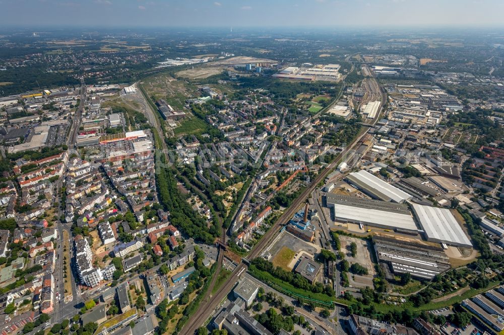 Aerial photograph Dortmund - Mixing of residential and commercial settlements on Cityring - Ost in Dortmund in the state North Rhine-Westphalia, Germany