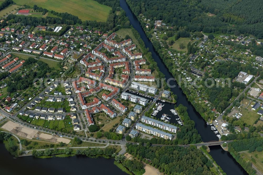 Aerial image Hennigsdorf - Settlement Ahornring - Lindenring in Hennigsdorf in the state Brandenburg