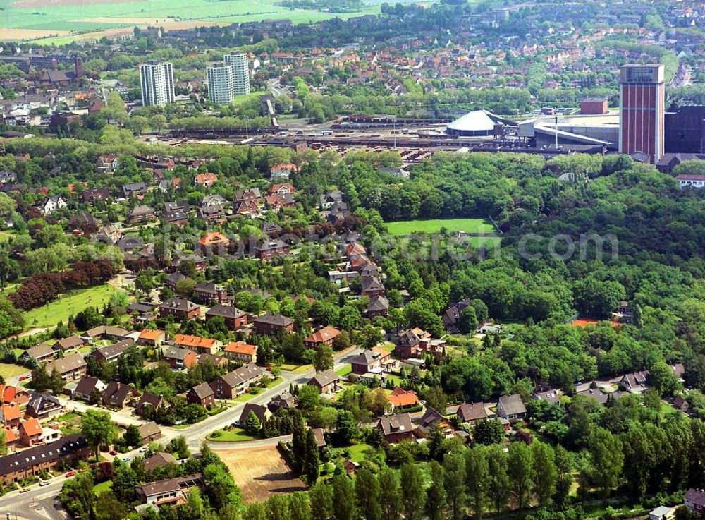 Aerial image Kamp-Lintfort - Settlement Angestelltensiedlung in Kamp-Lintfort in the state North Rhine-Westphalia