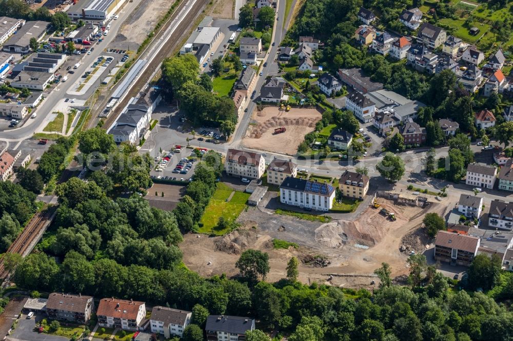 Arnsberg from above - Settlement on Bahnhof Arnsberg (Westf) in Arnsberg in the state North Rhine-Westphalia, Germany