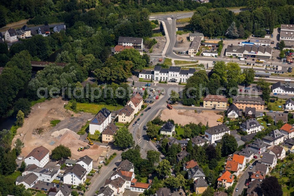 Aerial image Arnsberg - Settlement on Bahnhof Arnsberg (Westf) in Arnsberg in the state North Rhine-Westphalia, Germany