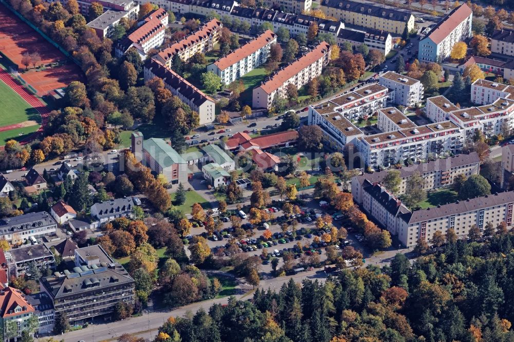 München from above - Settlement in Munich in the state Bavaria, Germany