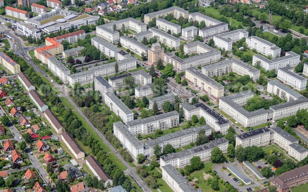 Aerial image Rostock - Settlement Clara-Zetkin-Str, Ernst-Thaelmann-Str, Ulrich-von-Hutten-Str. in Rostock in the state Mecklenburg - Western Pomerania, Germany