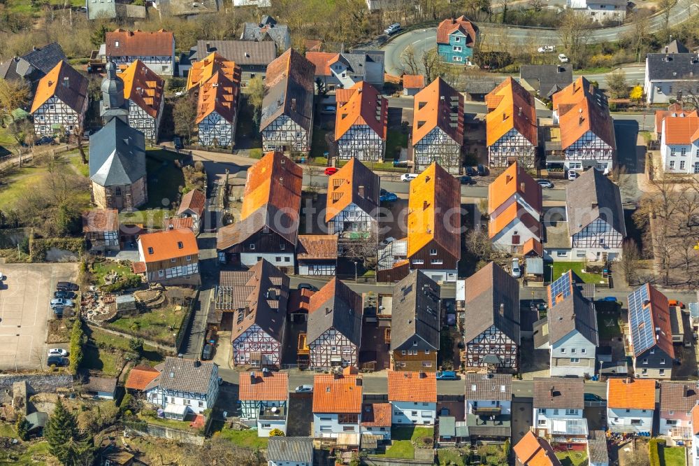 Aerial image Bad Wildungen - Settlement along the Backhausstrasse in Bad Wildungen in the state Hesse, Germany