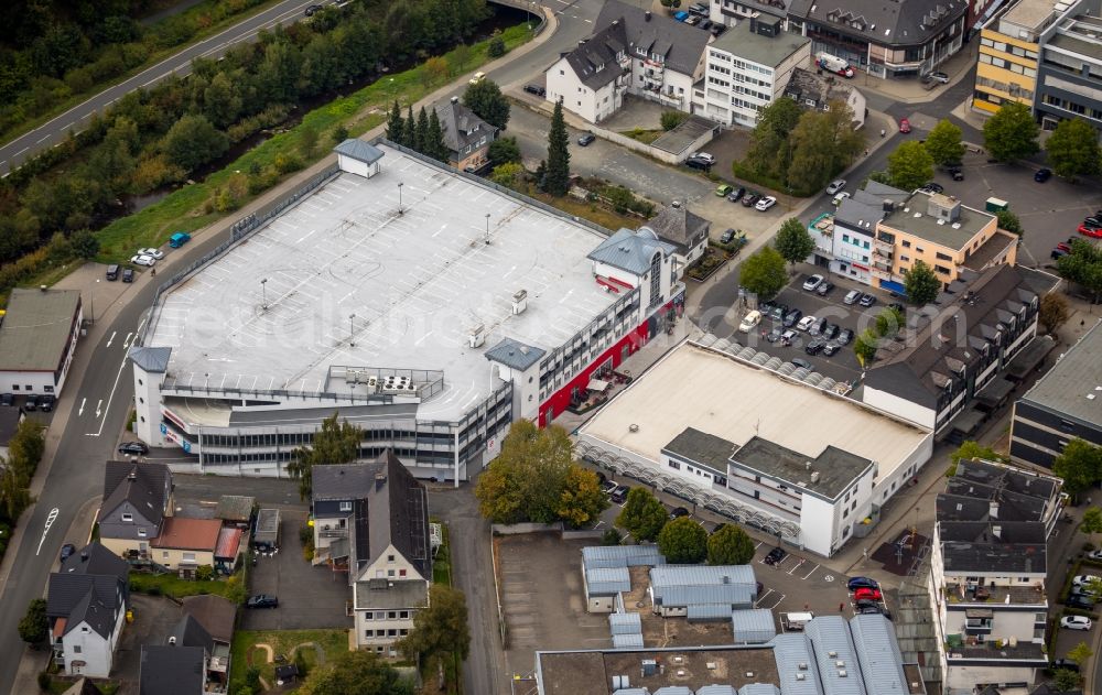 Aerial photograph Netphen - Settlement along the Bahnhostrasse in Netphen in the state North Rhine-Westphalia, Germany