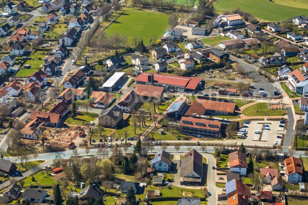 Bad Wildungen from the bird's eye view: Settlement along the Giflitzer Strasse in Bad Wildungen in the state Hesse, Germany