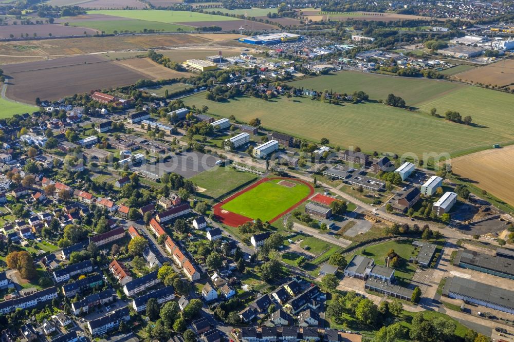 Aerial photograph Unna - Settlement along Grillostrasse in Unna in the state North Rhine-Westphalia, Germany