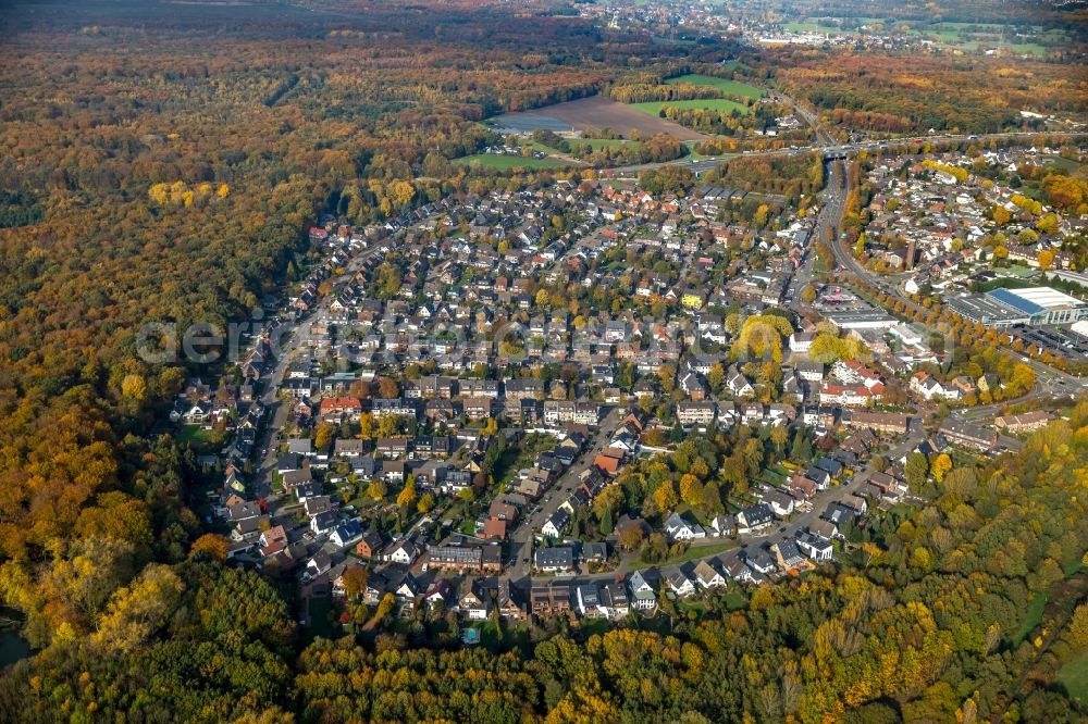 Aerial photograph Bottrop - Settlement along the Kirchhellener Strasse in Bottrop in the state North Rhine-Westphalia, Germany