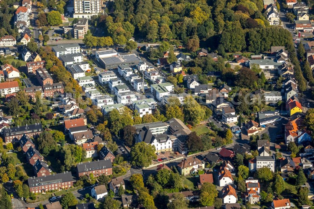 Unna from the bird's eye view: Settlement along the Muehlenstrasse - Mozartstrasse - Weberstrasse in Unna in the state North Rhine-Westphalia, Germany