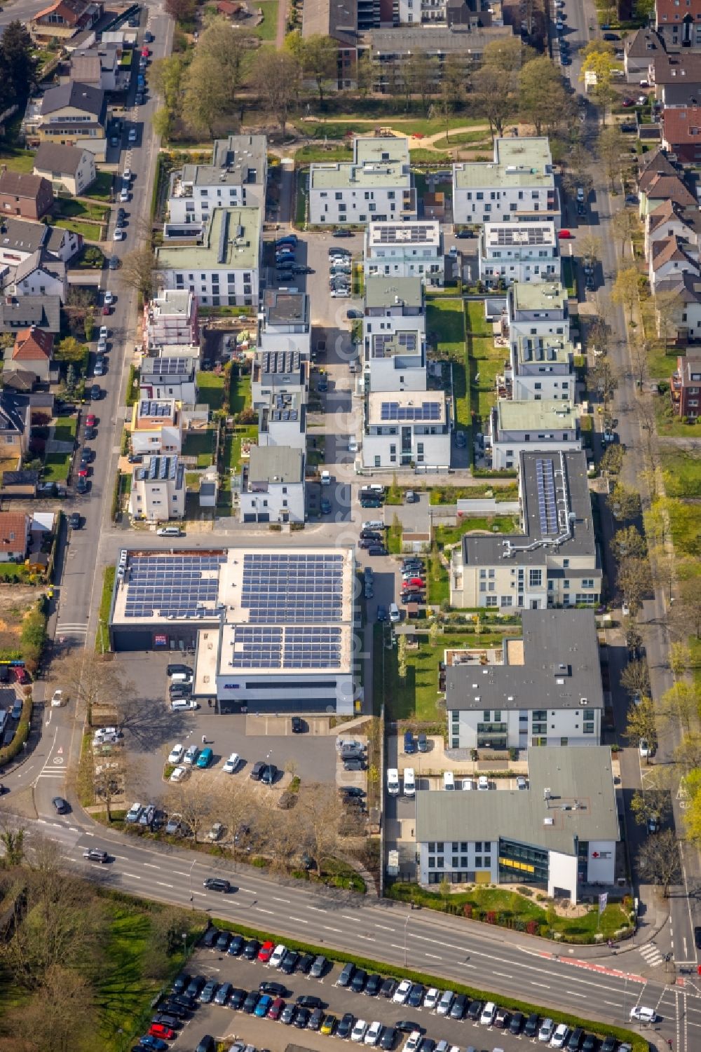 Aerial image Unna - Settlement along the Muehlenstrasse - Mozartstrasse - Weberstrasse in Unna in the state North Rhine-Westphalia, Germany