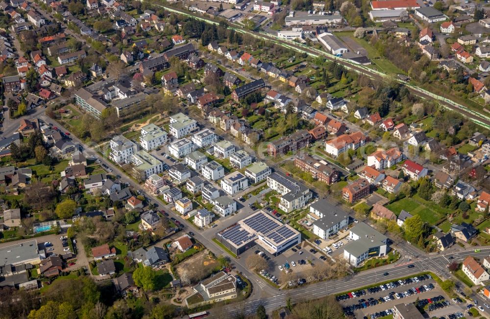 Aerial photograph Unna - Settlement along the Muehlenstrasse - Mozartstrasse - Weberstrasse in Unna in the state North Rhine-Westphalia, Germany