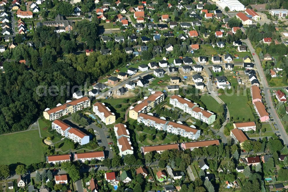 Aerial image Fredersdorf-Vogelsdorf - Settlement entlang der Tieckstrasse in Fredersdorf-Vogelsdorf in the state Brandenburg