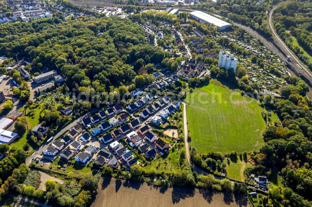 Hagen from the bird's eye view: Settlement along the Turmstrasse in Hagen in the state North Rhine-Westphalia, Germany