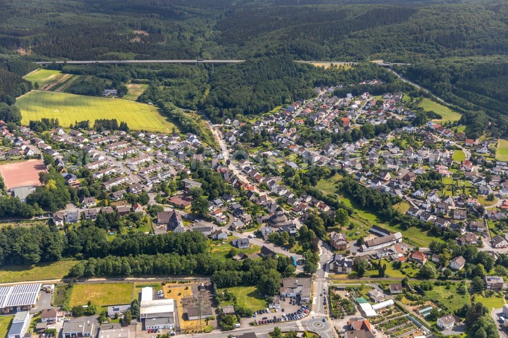 Arnsberg from above - Settlement along the Wannestrasse in Arnsberg in the state North Rhine-Westphalia, Germany