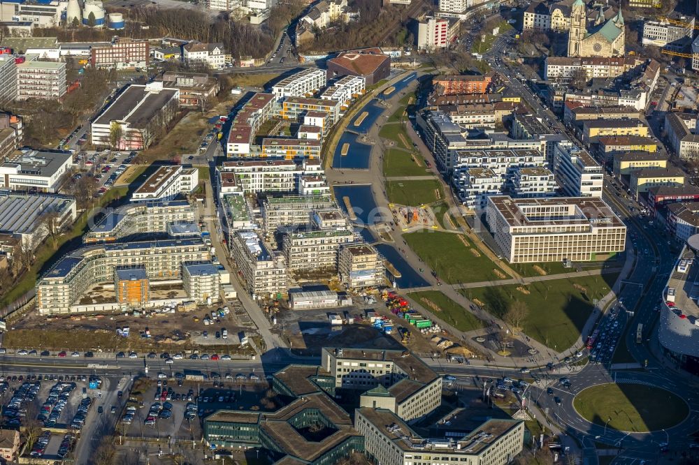 Essen from the bird's eye view: Settlement Green midway between Berliner Platz and University in Essen in North Rhine-Westphalia