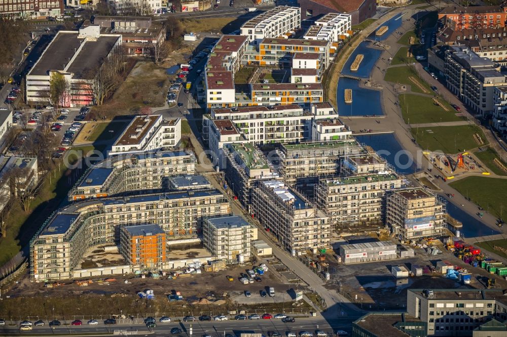 Aerial image Essen - Settlement Green midway between Berliner Platz and University in Essen in North Rhine-Westphalia