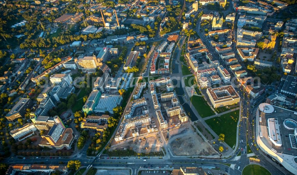 Aerial image Essen - Settlement Green midway between Berliner Platz and University in Essen in North Rhine-Westphalia