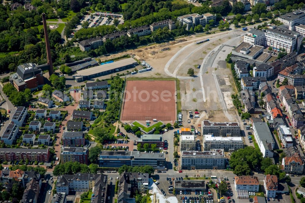 Essen from the bird's eye view: Residential area - settlement between the street and Veronika Girardet Home in Essen in North Rhine-Westphalia