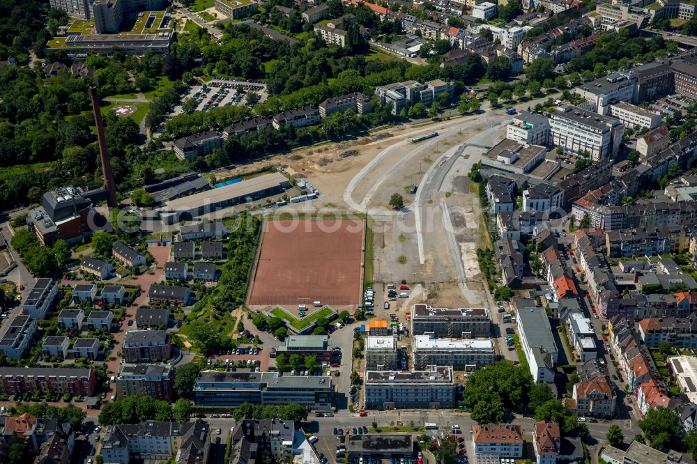 Essen from above - Residential area - settlement between the street and Veronika Girardet Home in Essen in North Rhine-Westphalia