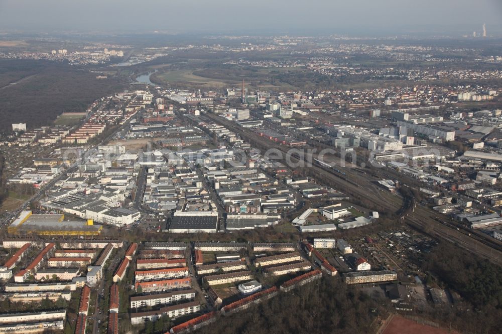 Aerial image Frankfurt am Main - Settlement in Frankfurt Riederwald in the state Hesse