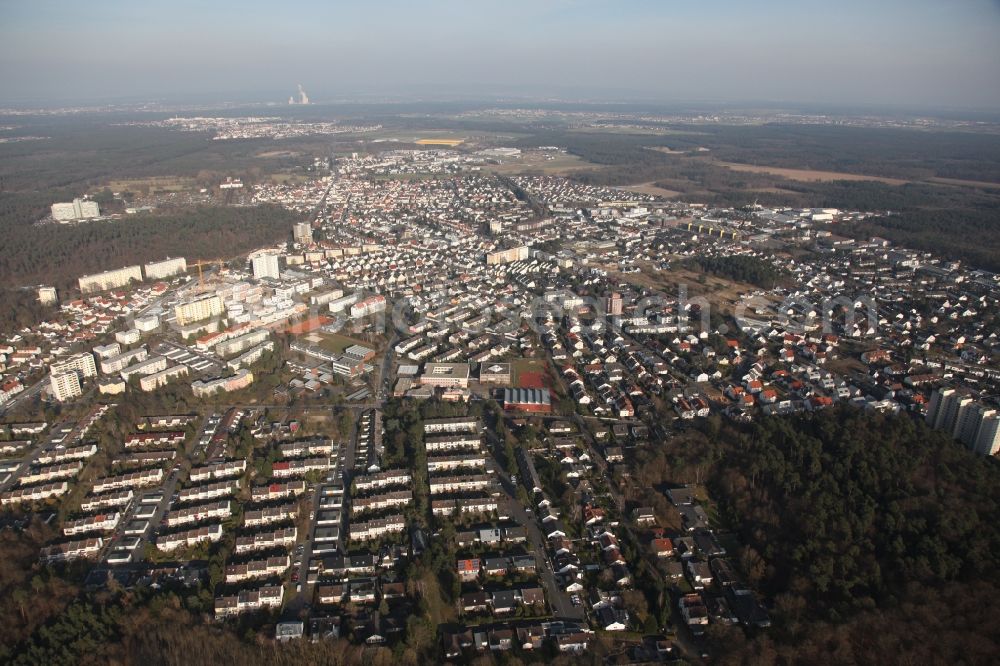 Heusenstamm from the bird's eye view: Settlement in Heusenstamm in the state Hesse. heusenstamm.de