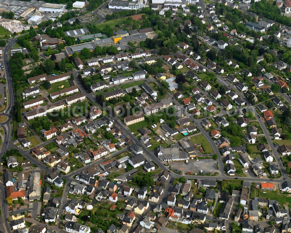 Aerial image Höhr-Grenzhausen - Settlement in Hoehr-Grenzhausen in the state Rhineland-Palatinate