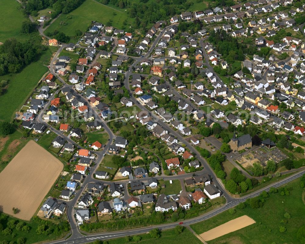 Aerial image Kadenbach - Settlement in Kadenbach in the state Rhineland-Palatinate