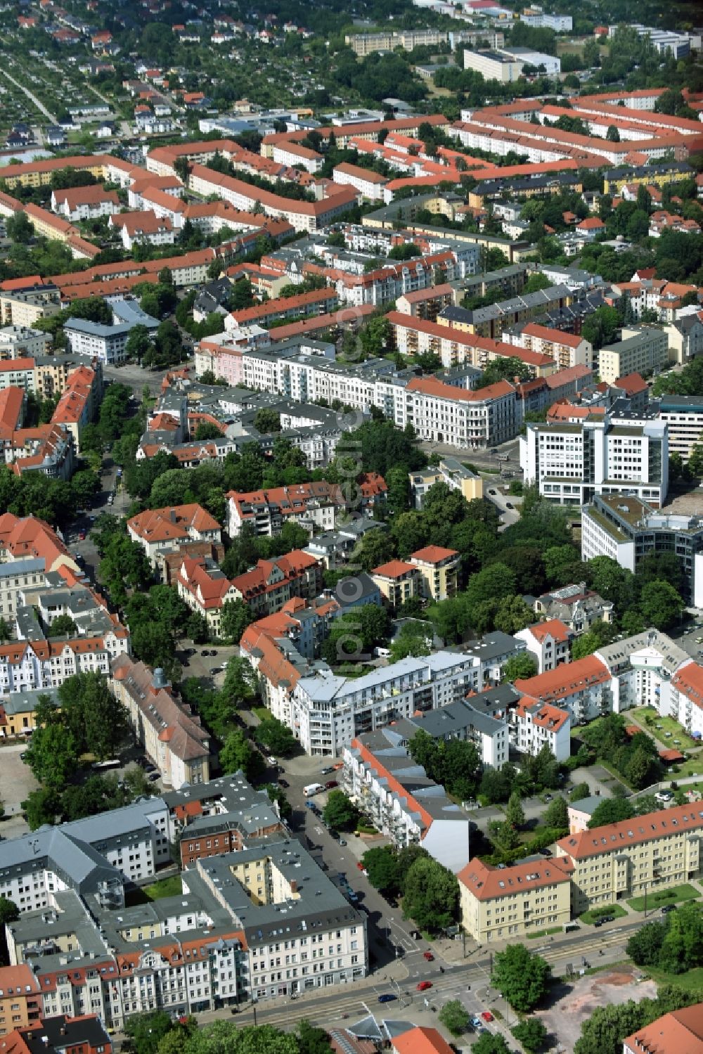 Aerial image Magdeburg - Settlement in the district Stadtfeld Ost in Magdeburg in the state Saxony-Anhalt