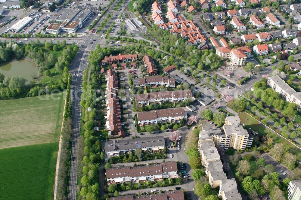 Mainz from the bird's eye view: Settlement in Mainz in the state Rhineland-Palatinate