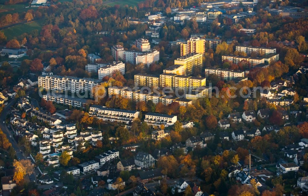 Essen from above - Residential area on Moselstrasse and Nahestrasse in the Kettwig part of Essen in the state of North Rhine-Westphalia