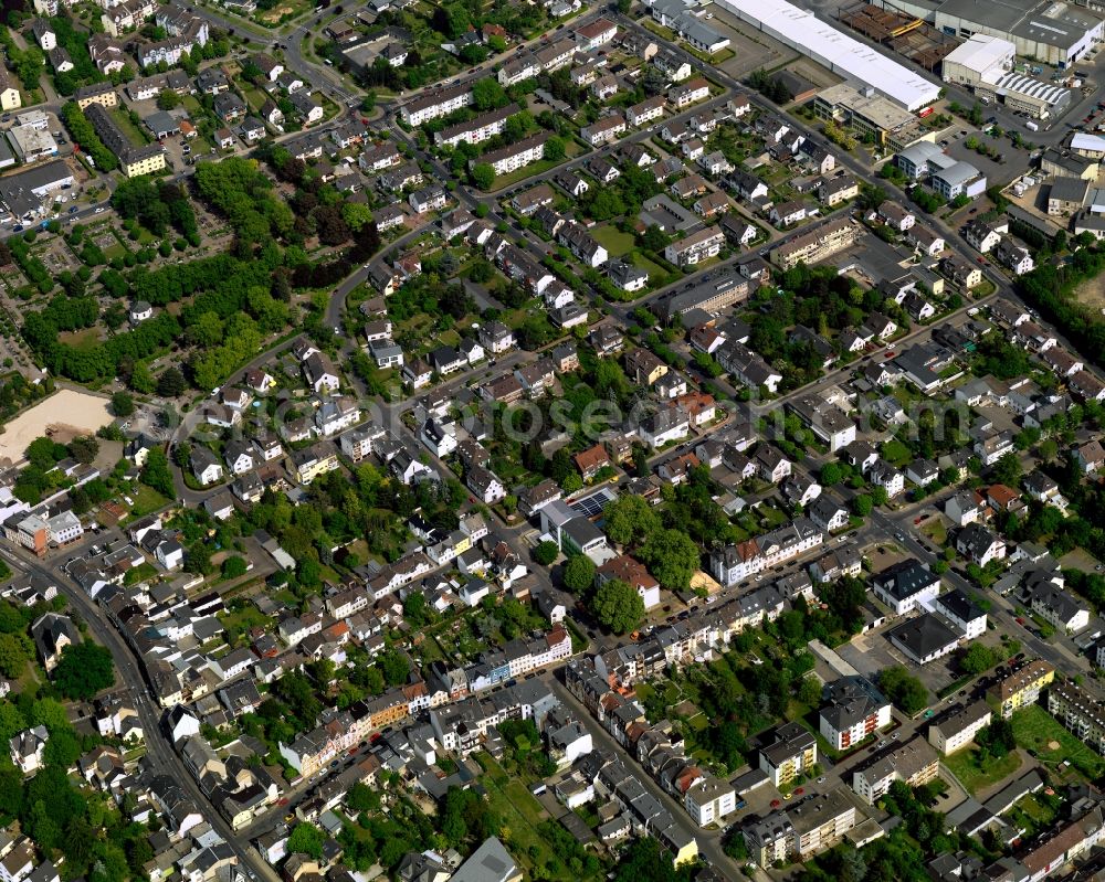 Neuwied from above - Settlement in Neuwied in the state Rhineland-Palatinate