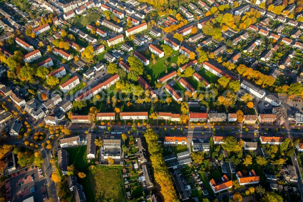 Gladbeck from the bird's eye view: Residential area in the North of Horster Strasse in Gladbeck in the state of North Rhine-Westphalia