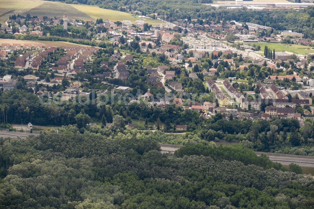 Aerial image Fischamend-Markt - Residential area in the Fischamend-Markt part of Fischamend in Lower Austria, Austria