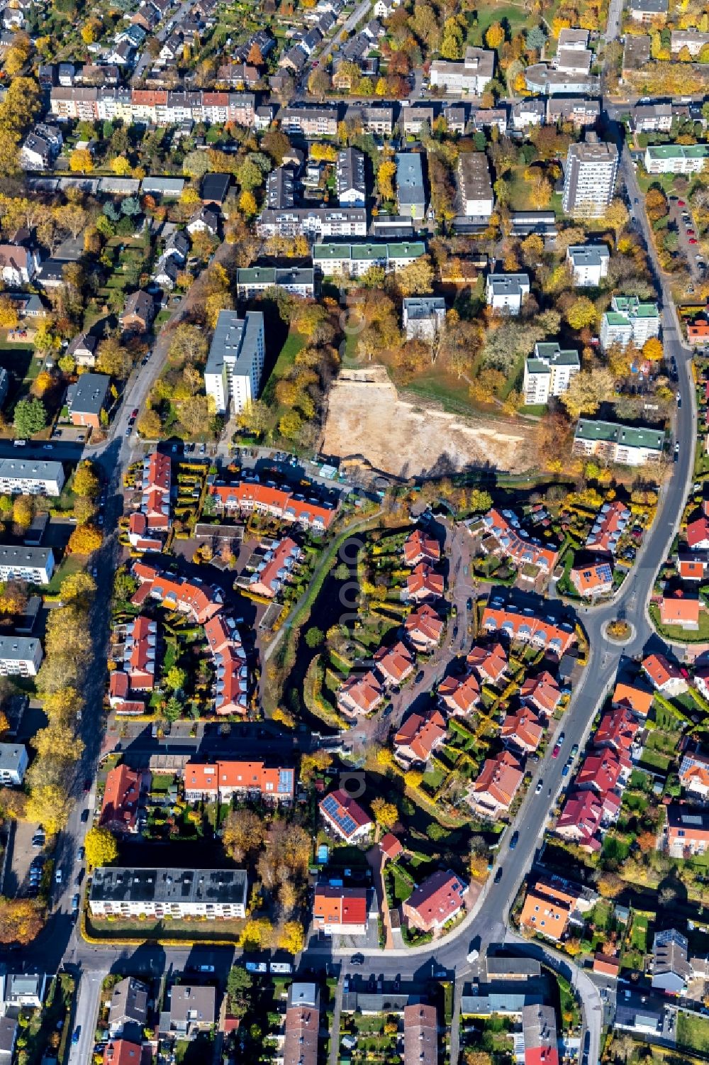 Aerial image Duisburg - Settlement in the district Grossenbaum in Duisburg in the state North Rhine-Westphalia, Germany