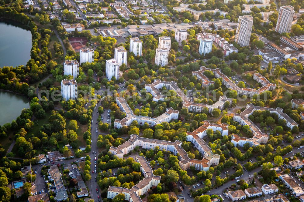 Mannheim from the bird's eye view: Settlement Sachsenstr. in the district Vogelstang in Mannheim in the state Baden-Wuerttemberg, Germany