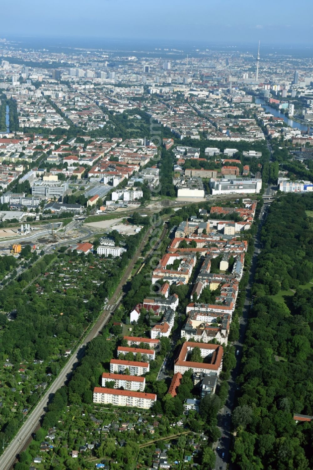 Berlin from the bird's eye view: Residential area - settlement Treptow in Berlin