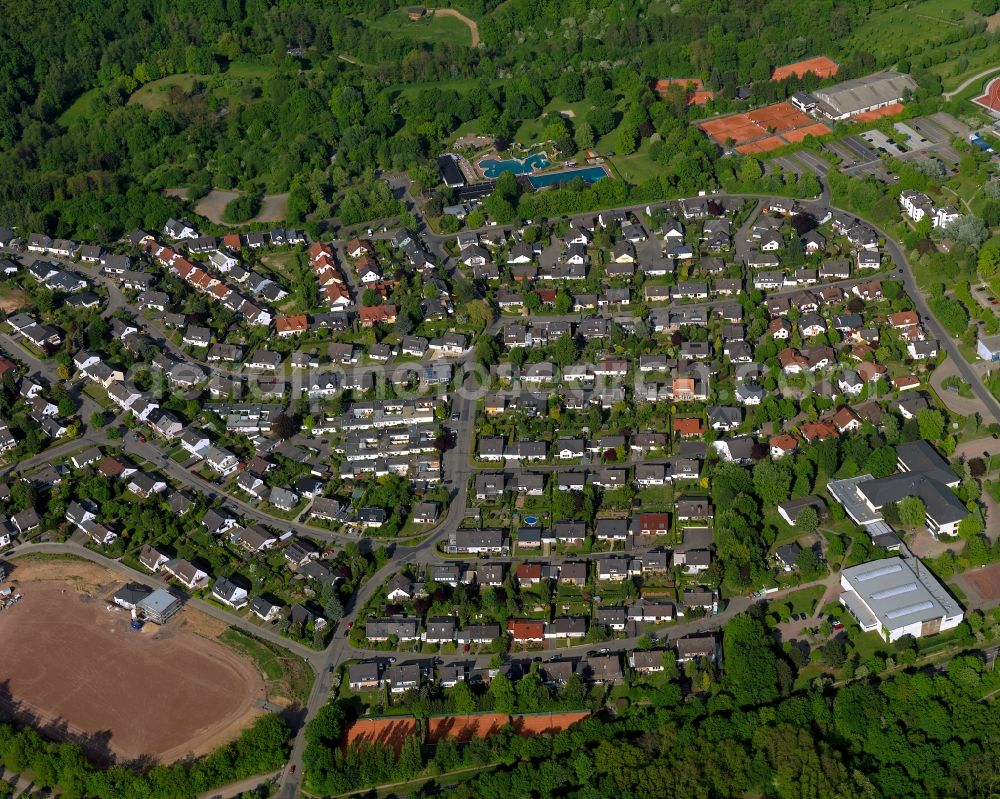 Aerial photograph Vallendar, Mallendarer-Berg - Residential area - settlement in Vallendar, Mallendarer mountain on the B42 in the state of Rhineland-Palatinate