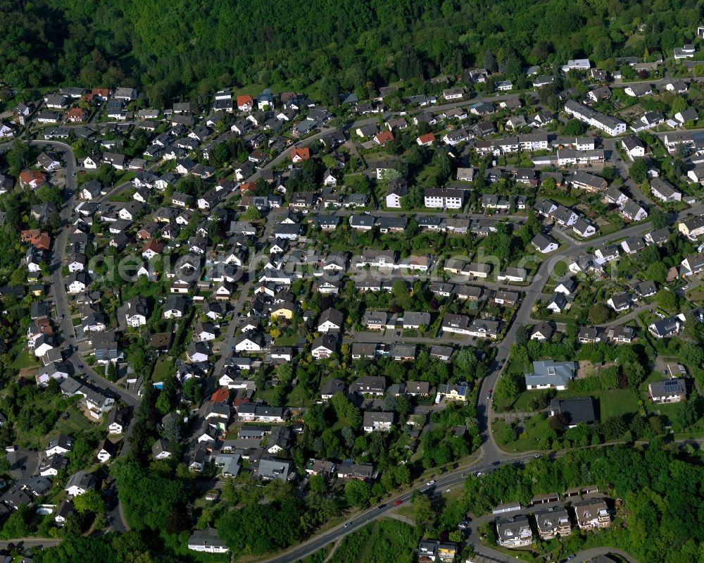 Vallendar from above - Settlement in Vallendar in the state Rhineland-Palatinate