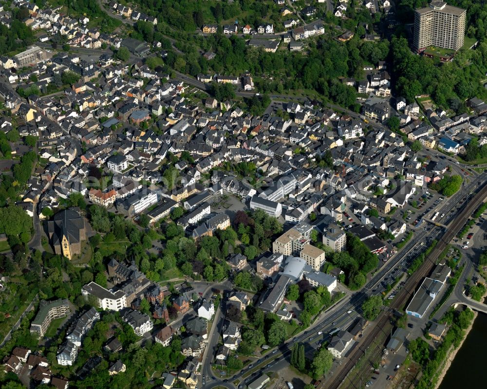 Vallendar from above - Settlement in Vallendar in the state Rhineland-Palatinate