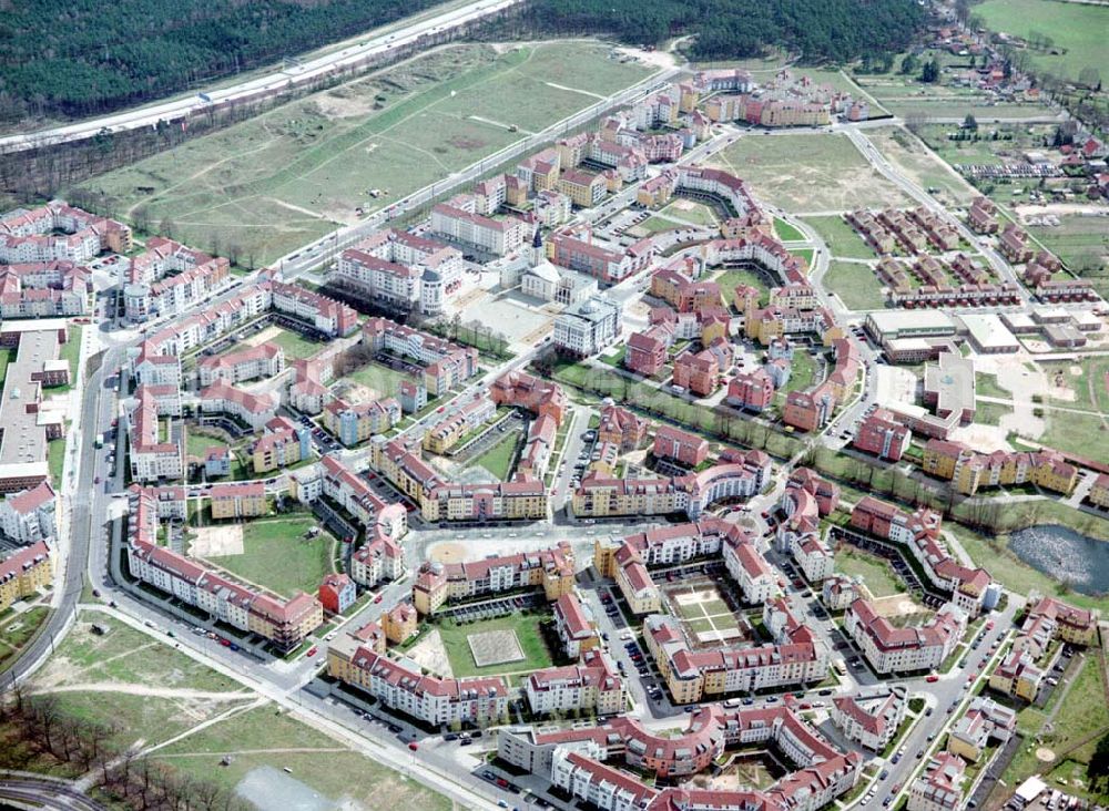 Aerial image Potsdam - Drewitz / Kirchsteigfeld - Wohngebietsneubauten in Potsdam-Kirchsteigfeld